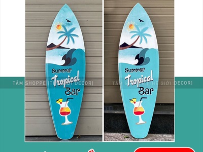 Ván lướt sóng trang trí chủ đề Tropical bar cao 90-150cm [In sắc nét - 3 kiểu dáng] VLS-05